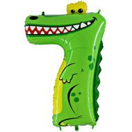 Шар "Цифра - 7 - Крокодил" 102 см